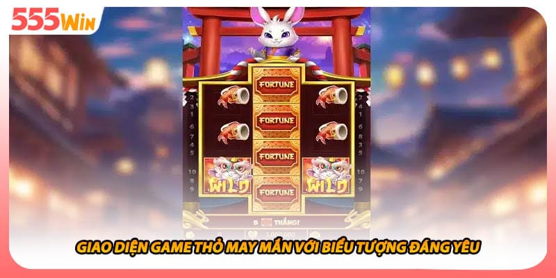 Giao diện game thỏ may mắn với biểu tượng đáng yêu