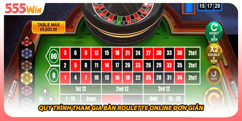 Quy trình tham gia bàn roulette online đơn giản